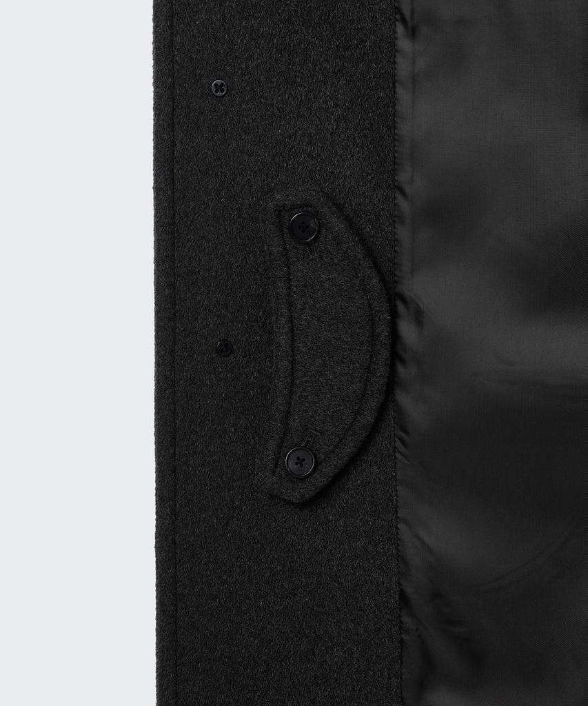 Musinsa Standard Cashmere Blend Oversized Minimal Balmacaan Coat [Charcoal Grey]