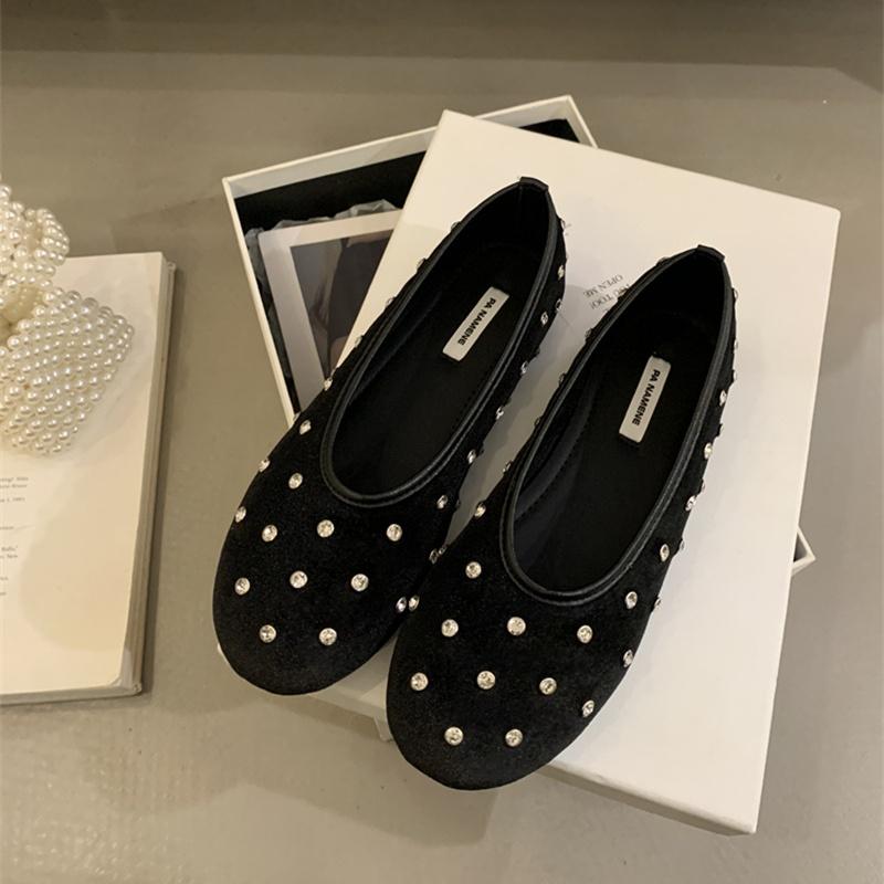 

Мода Bailamos Новый Бренд Женские Балетки Мода Горошек Круглый Носок Мелкие Слипоны Лодочки Уличные Платье Одинарные Туфли 39 чёрный