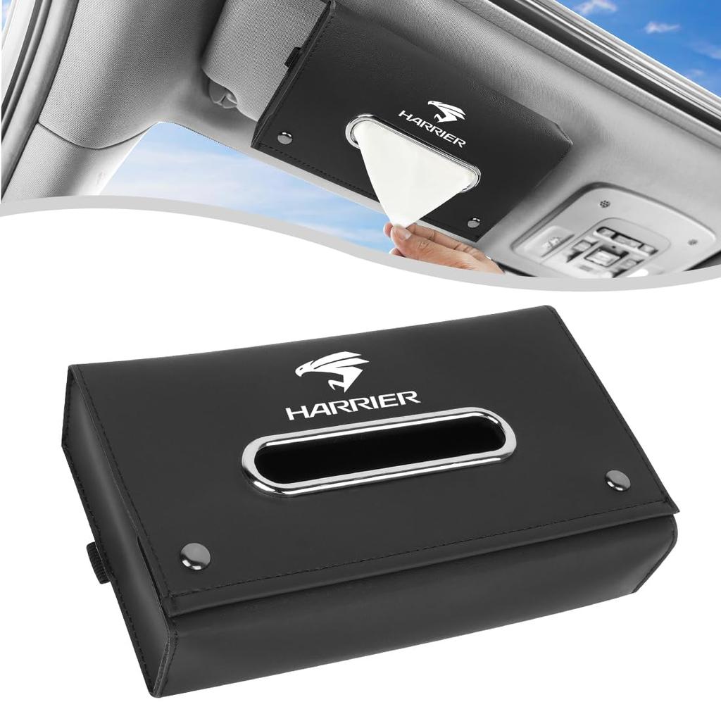 Tissue for Toyota Harrier 80 Compatible with both visors and Stylish Magnetic Tissue Large-Capacity Case/Cover (60 Series, Series, S, G). headrests.