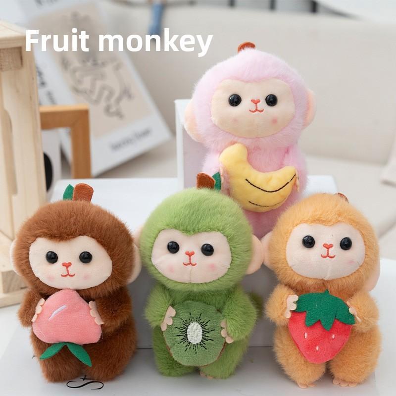 Monkey Kids Plush And Fruit Combo Toy For Backpack Hanging And Play Creative