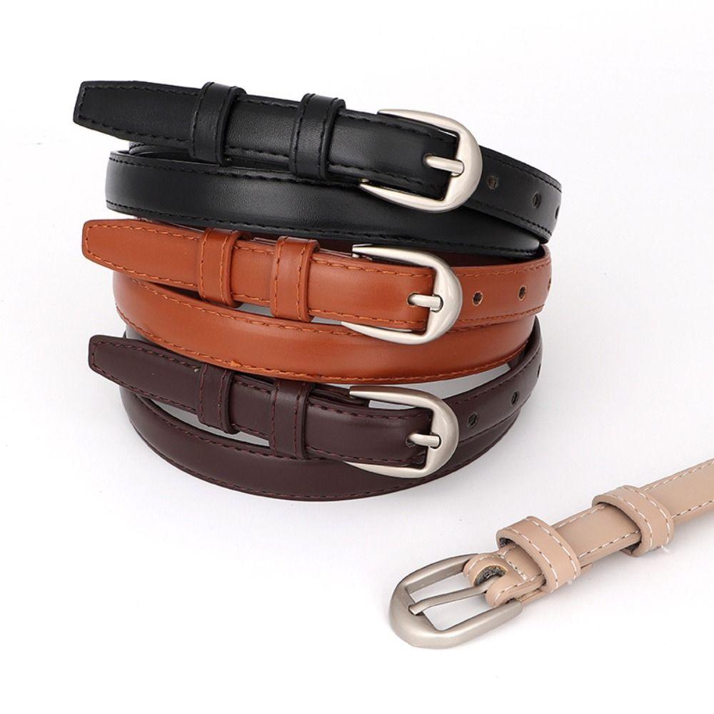 Casual Business Waist Belt Silver Pin Buckle Waistband Fashion Women Leather Belt  For Women Girl