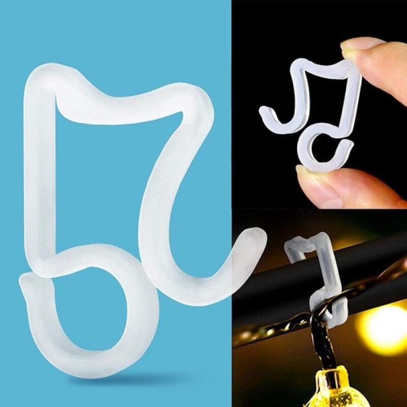 50pcs Gutter Hooks for Christmas Lights, Outdoor Rope Light Clips for Roof Garden Decor, Light Chain Brackets
