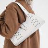 Underarm Bag PU Leather Studded Shoulder Bag for Women Rivet Punk Clutch Purse for Work Travel Shopping Trendy Hobo Purse