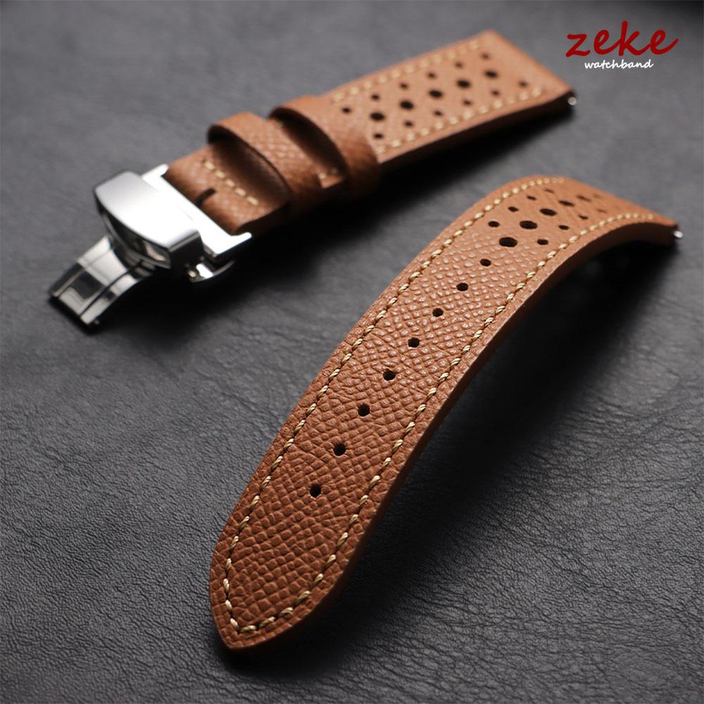 Vintage Handgefertigtes Leder Uhrenarmband 18mm 20mm 22mm für Seiko Atmungsaktives Poröses Rindsleder Uhrenarmband Faltschließe Armband Gürtel