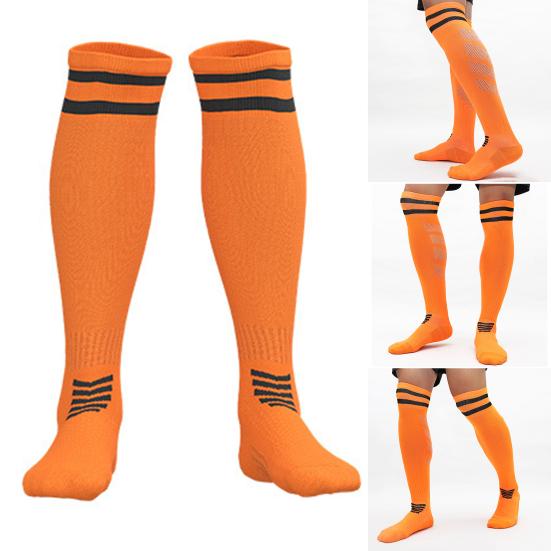 Knee High Soccer Socks for Men Women Stretchy Compression High Tube Socks Striped Athletic Socks for Football Baseball Softball