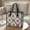 Bohemian Floral Printed Canvas Tote Bag for Daily Use