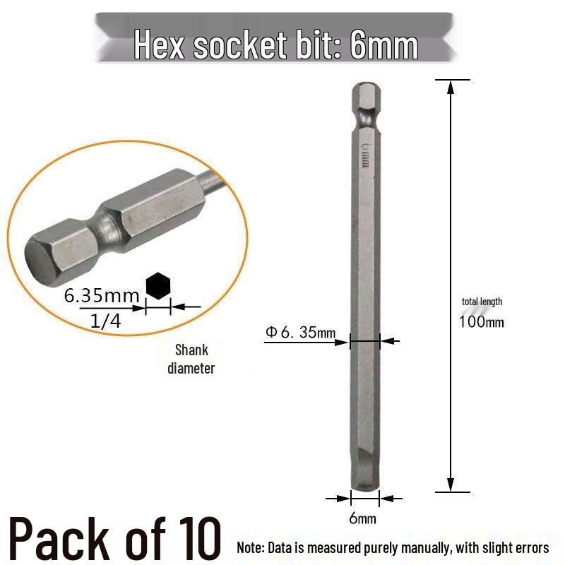 Sechskant Starke Magnetische S2 Schraubendreherbit für Handbohrmaschinen und Elektrische oder Pneumatische Schraubendreher