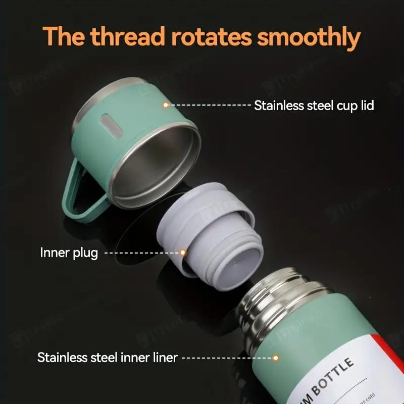 500ML Stainless Steel Thermal Water Bottle Vacuum Flask Gift Set Office Business Style Thermos Bottle Outdoor Hot Insulation Cup