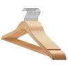 Support Japanese Small and Medium-Sized Businesses with This Wooden Clothes Hanger Set for Men and Women, Featuring a Trouser Bar, Shape-Retaining Clo