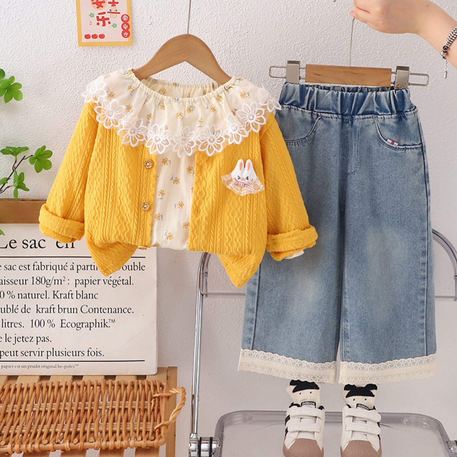 

Детский повседневный комплект с длинным рукавом, удобные наряды для повседневной носки 100 жёлтый