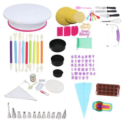 700 ks sada nástrojů na zdobení dortů s otočným stolem, trysky na pečení polevy na muffiny