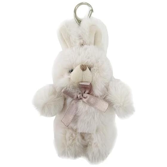 [Поток] Брелок Плюшевая Игрушка Талисман Животное Пушистый Тино Милый Кролик Белый Yu-Packet 24