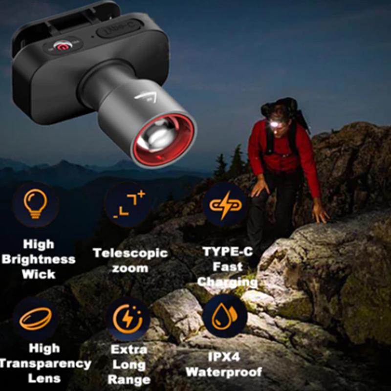 High-Brightness Zoom Long-Range Flashlight Cob Flash Lock Design Usb Charging Camping Flashlight Outdoor Camping Adventure