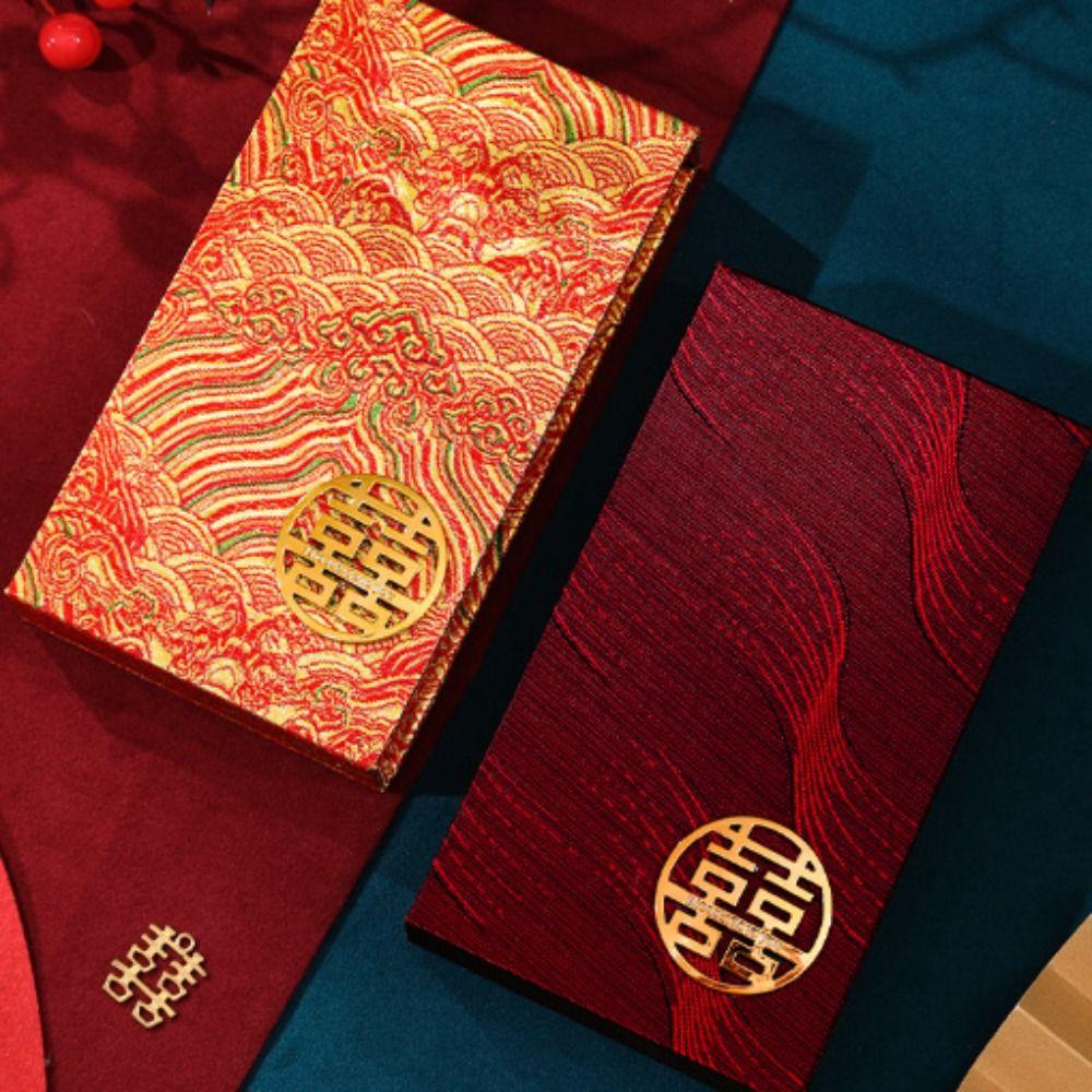Big Capacity Wedding Red Envelope Traditional Lucky Money Bag Red Pocket Box Chinese New Year