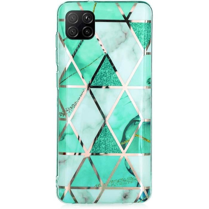Coque pour Samsung Galaxy A22 5G Motif Marbre Turquoise Protection Léger Souple