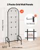 2 Pack Grid Wall Panel 600 X 1640 Mm Wire Display Rack with Wheels & Hooks