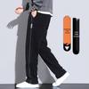 Men's Fleece-Lined Wide-Leg Sweatpants, Winter Sports Casual Pants for Spring/Autumn 2025