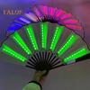 2 Pcs LED Lighted Dance Fans Foldable Handheld Rave Fans Light-up Folding Fans for Stage Performance Birthday Party Wedding
