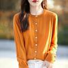 Leichte Strickjacke für Damen aus 50 % Wolle und 50 % Maulbeerseide – vielseitige Strickware für 4 Jahreszeiten für ganzjährigen Komfort und Stil