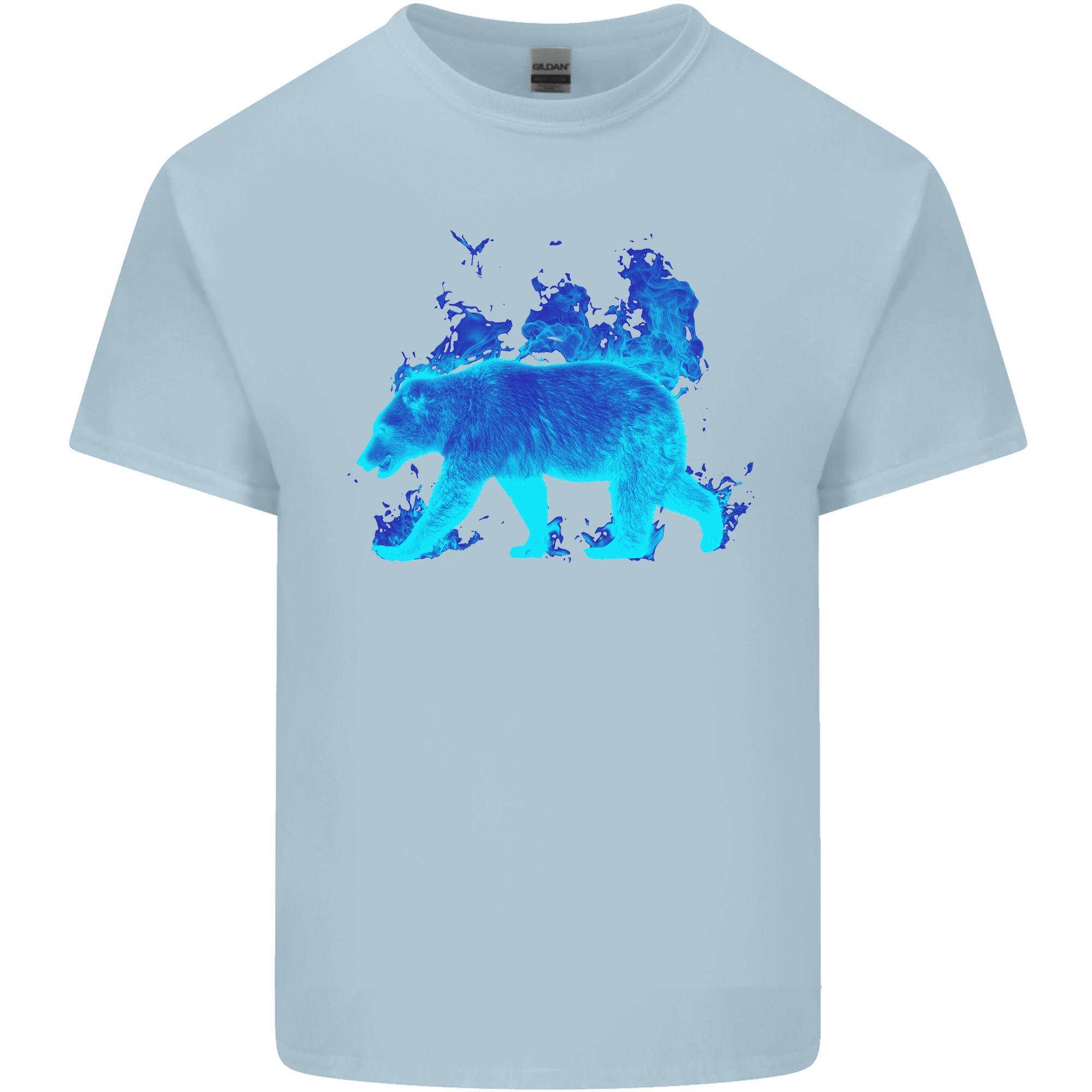 A Blue Flame Grizzly Bear Unisexs Light Cotton TShirt S