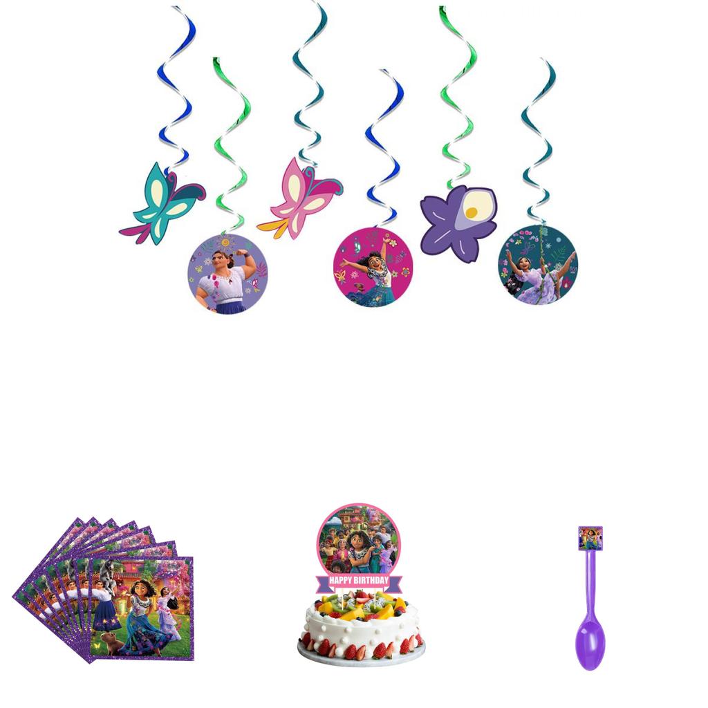 Vibrant Encanto Birthday Party Decorations Set With Backdrop Banner And Cupcake Toppers