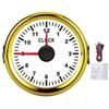 2in Universal Clock Gauge Instrument 0‑12 Hourmeter Red Backlight 12V 24V for Car Boat Yacht MotorcycleWhite Dial Gold