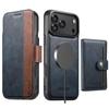 Magnetické kožené flipové pouzdro pro iPhone 17 Pro Max se slotem na karty a bezdrátovým nabíjecím stojánkem 3 v 1