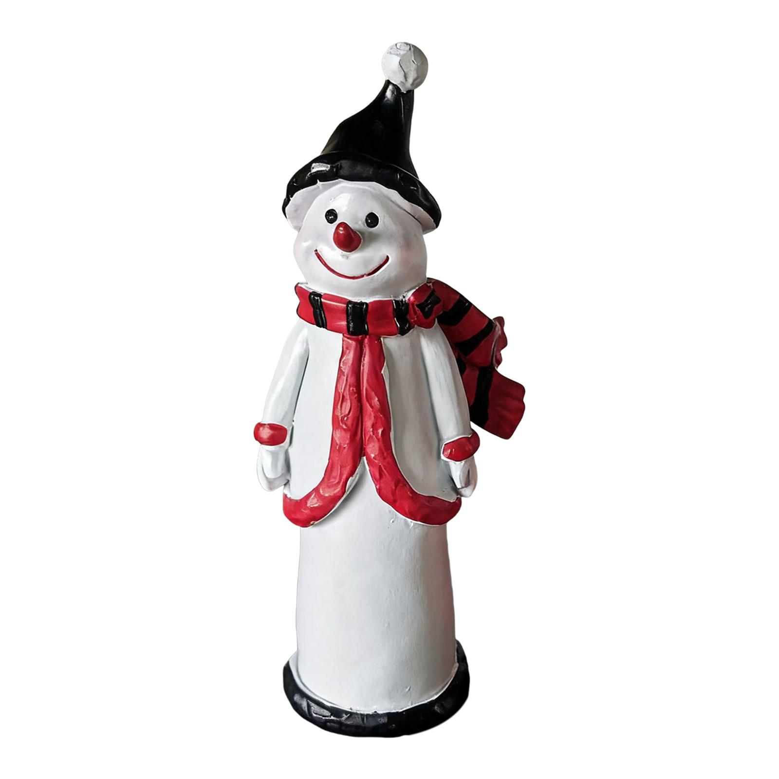 

Santa Claus and Snowman Miniature Figurine Resin Cute Sculpture Creative Table Ornament for Living Room Bedroom Party Yard