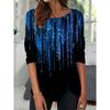 Ladies' Elegant Starry Night Printed Long Sleeved T-shirt for Spring and Autumn Casual Wear