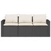 VidaXL Garden Sofa with Cushions 3-Seater Black Wicker, Outdoor Sofa, 3-Seater Garden Sofa, Sofa 366340