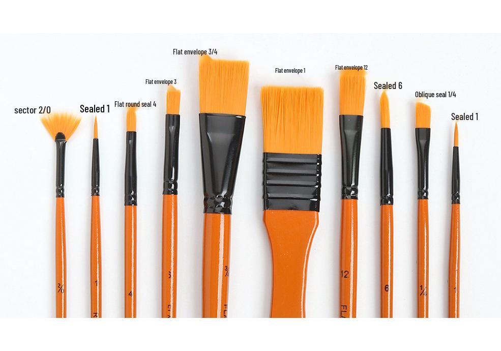 15-Piece Oil Painting Nylon Brush Set with Canvas Bag for Gouache & Watercolor