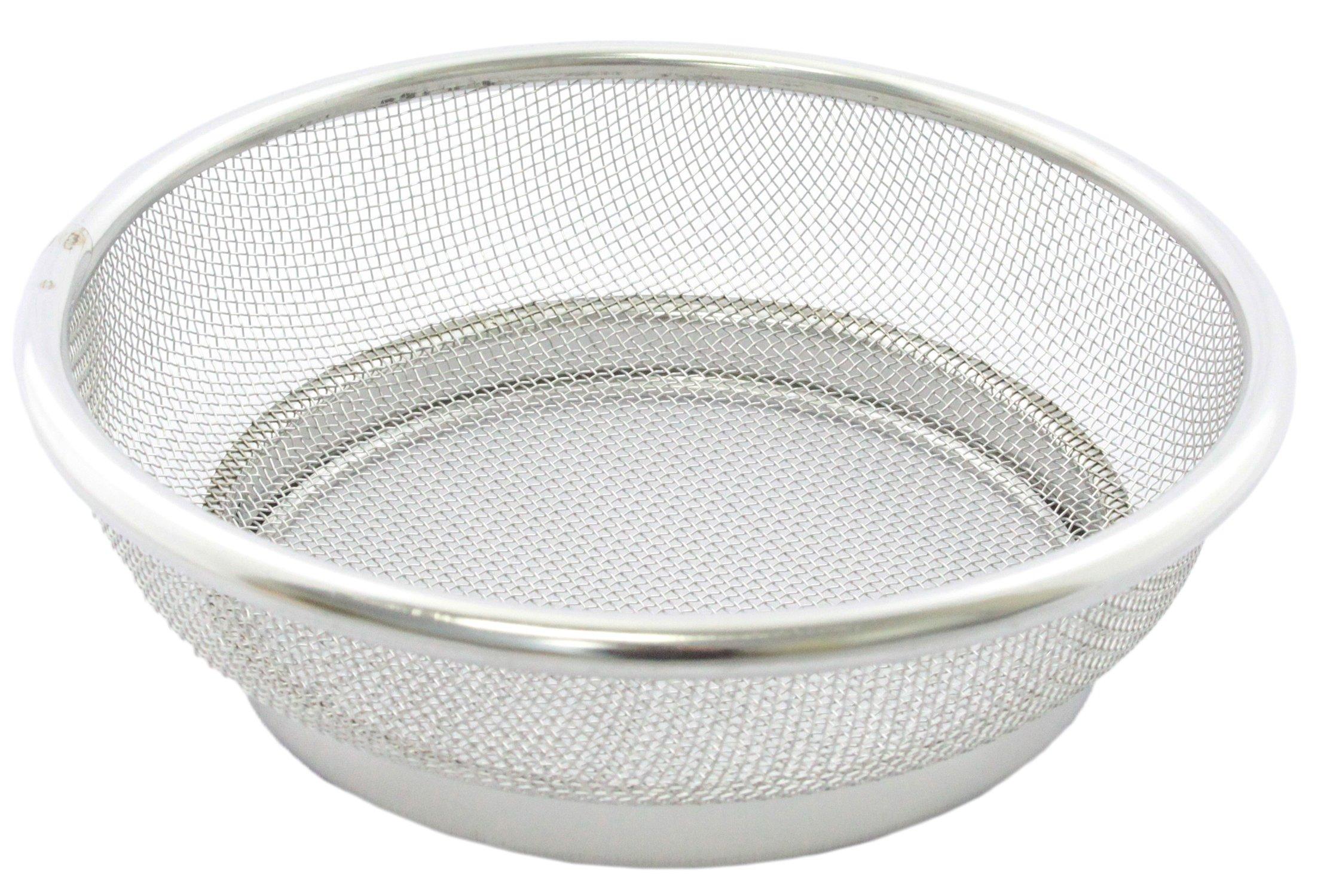 Shallow stainless made in Japan strainer, 28cm, 18-8 steel,