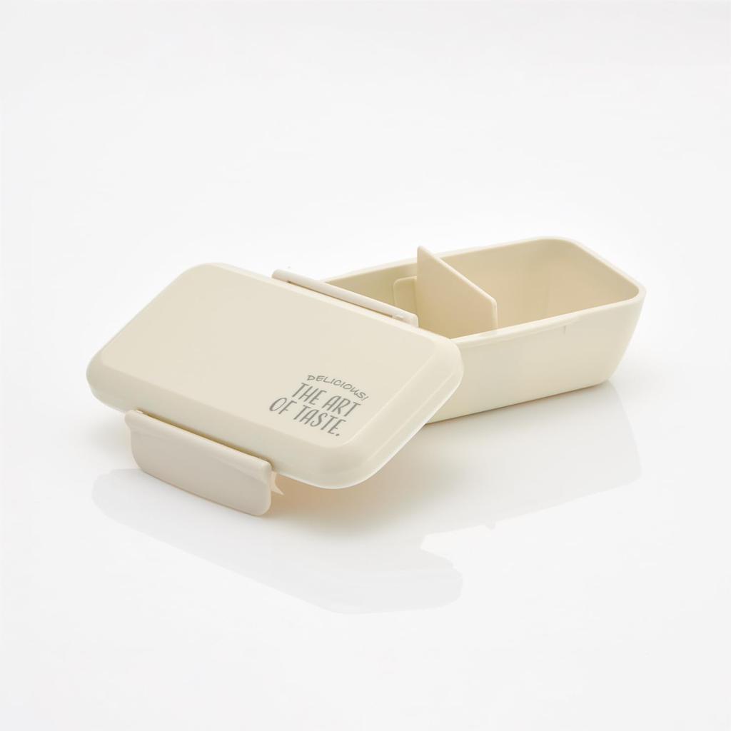 Skater Bento Single 530ml Made In Nuanced Beige Easy-to-Carry Box, Tier, Capacity, Dome-Shaped Lid, Antibacterial, See-Through, Japan, (PFTY5AG)