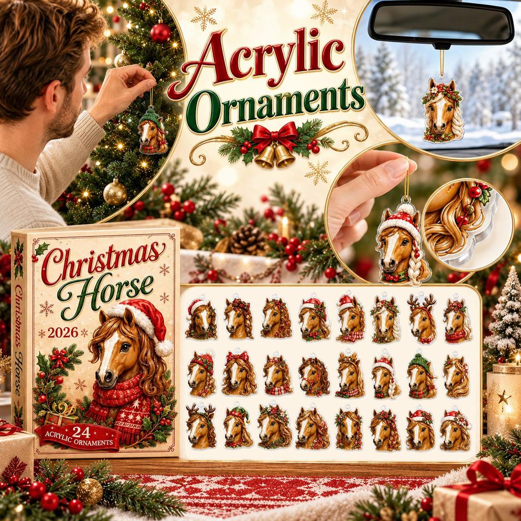 2D Adventskalender mit flachen Hängeornamenten für den Weihnachts-Countdown