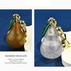 Keychain Pendant Glossy Glitter Resin Pear Shape Enamel Leaves Design Key Chain with Anti-Oxidation Lobster Clasp Lightweight Bag Accessory