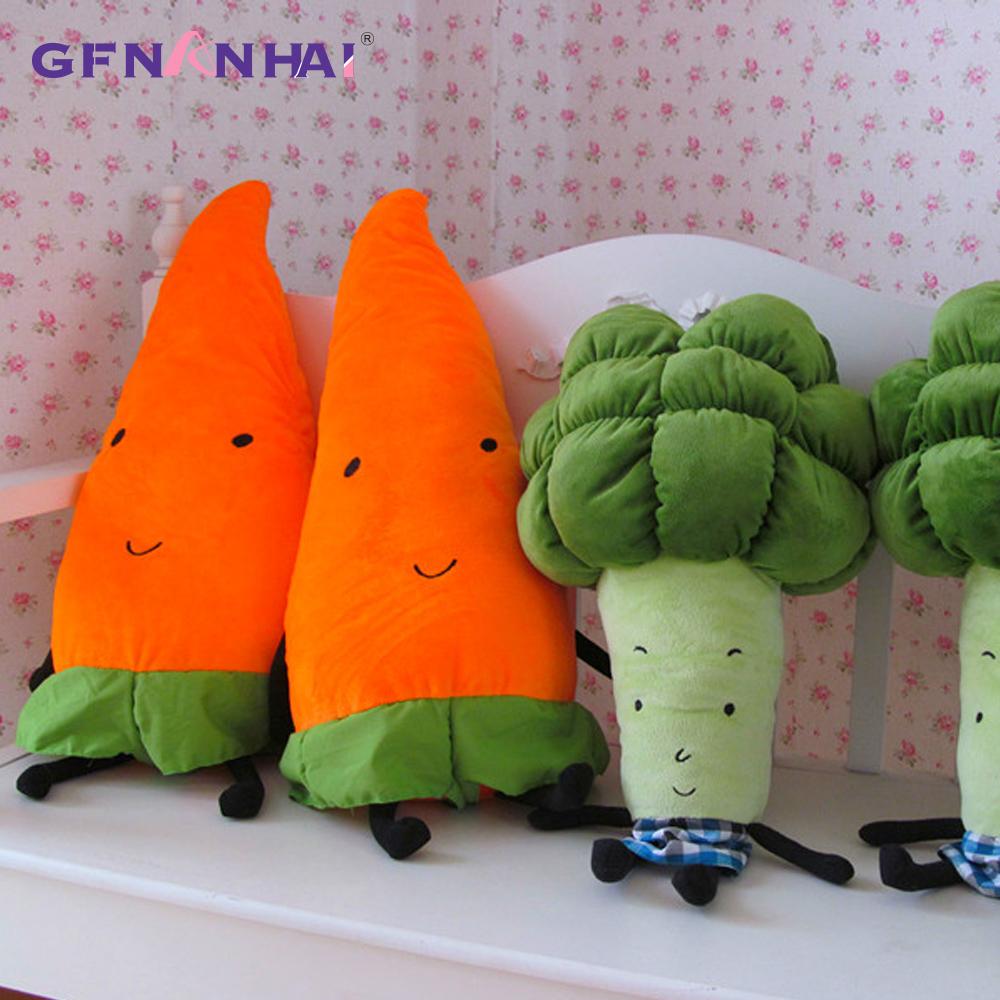 1pc 55/70cm Cartoon Vegetables Plush toy Creative Carrot Broccoli Plush Pillow Stuffed soft toys for Children Kids Birthday Gift
