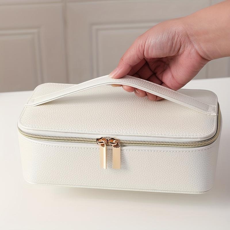 

Великий органайзер для прикрас у гламурному стилі зі штучної шкіри, прозорий настільний органайзер з оксамитовим інтер єром, на блискавці, ідеальний для Різдва, Дня подяки рожевий