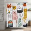 Creative Bathroom Shower Curtain With Cats Pattern Waterproof Fabric Decorative Home Supplies