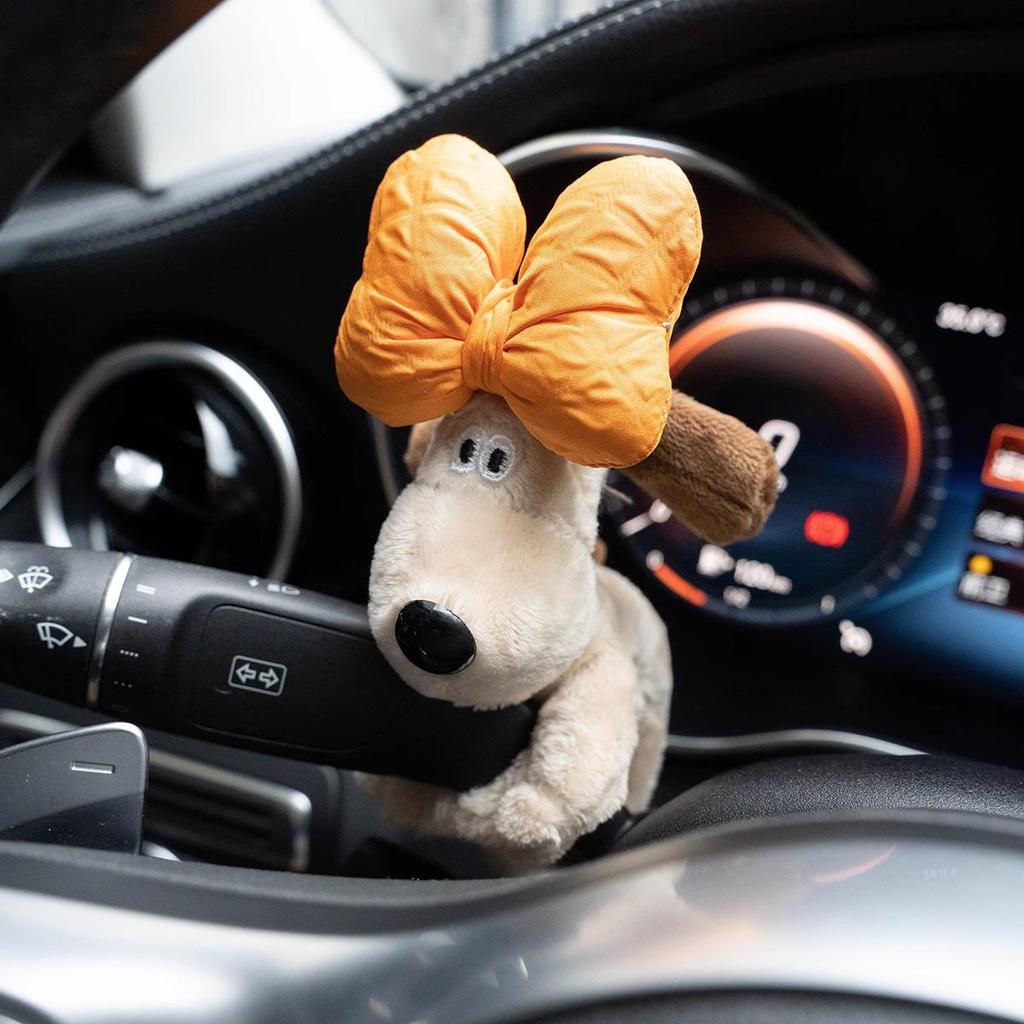 Cute Dog Head Plush Ornament for Car Interior Decoration