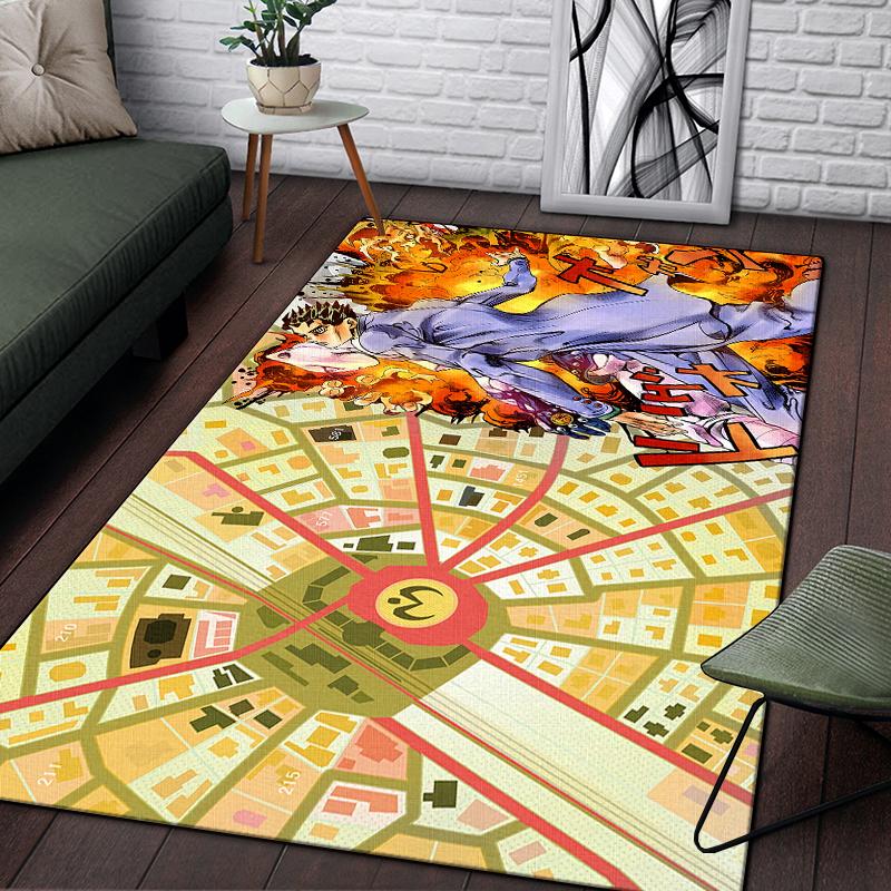 Jojo Anime piękny obraz dywan do salonu duży dywanik czarny miękki dywan maty do dekoracji domu dywaniki Boho piknik
