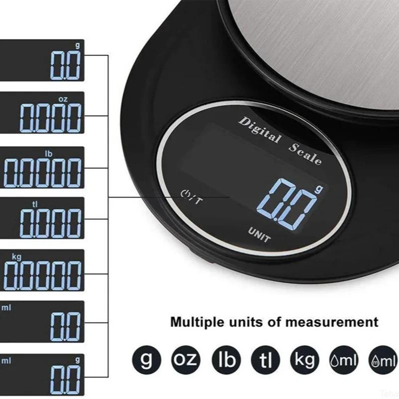 Home Kitchen Scale 5kg/0.1g High Precision Baked Cooking Food Coffee Gram Digital Scales Portable Mini Electronic Balance Weight