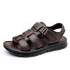 Modische Herren Leder Freizeitschuhe Outdoor Camping Strandschuhe Dicksohlig Abriebfest Sommer Herren Sandalen Ausgehöhlt