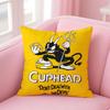 Classic Game Cuphead Cute Pillow Case Anti-Dustmite Pillowcase Invisible Zipper Silky Short Plush Sofa Cushion Cover