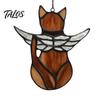 Cat Gift for Home Acrylic Hanging Pendant with Chain, Animal Ornament Window Light Translucent Wall Decor, Cute Lover Room Decoration