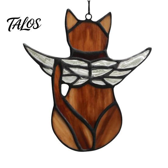 Cat Gift for Home Acrylic Hanging Pendant with Chain, Animal Ornament Window Light Translucent Wall Decor, Cute Lover Room Decoration