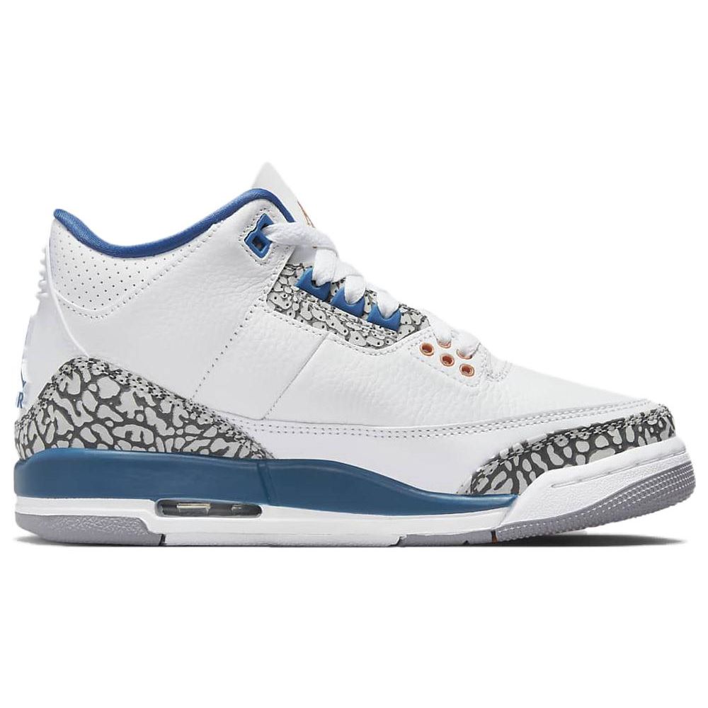 Air Jordan 3 Retro GS Washington Wizards Adidași Copii Alb Albastru-Adevărat Cupru-Metalizat DM0967-148