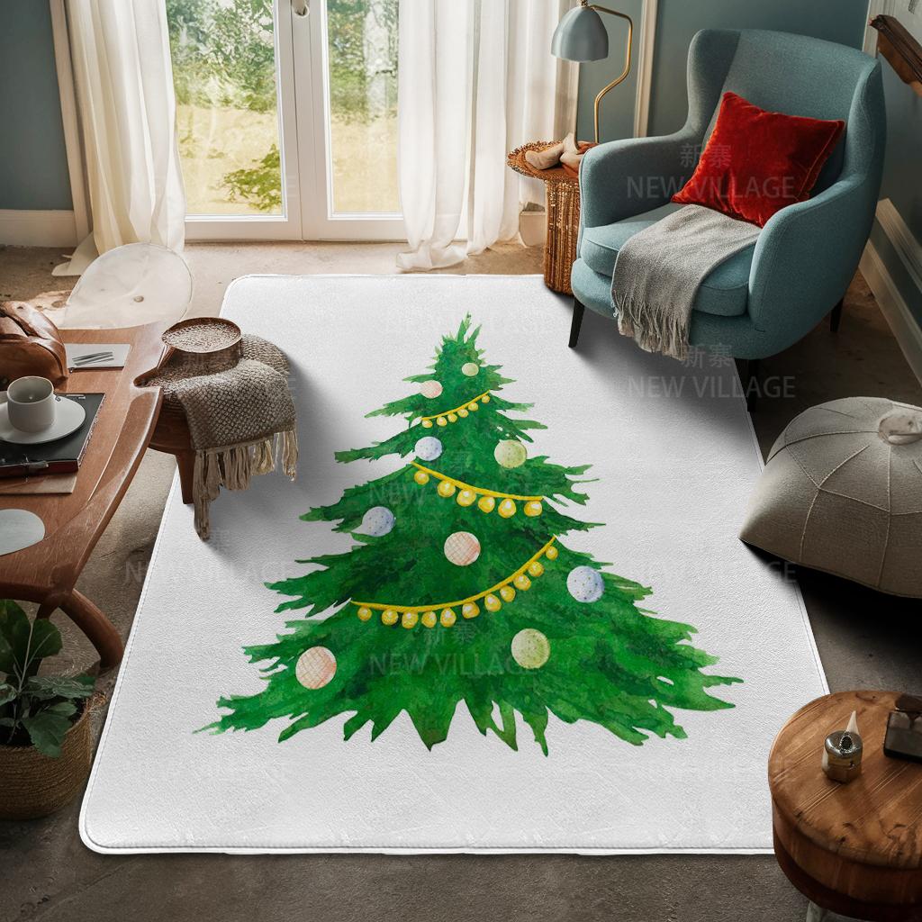 House Entrance Carpet Home Door Mat Living Room Bath Foot Bathroom Non-slip Water Absorption Rugs Bath Merry Christmas Winter