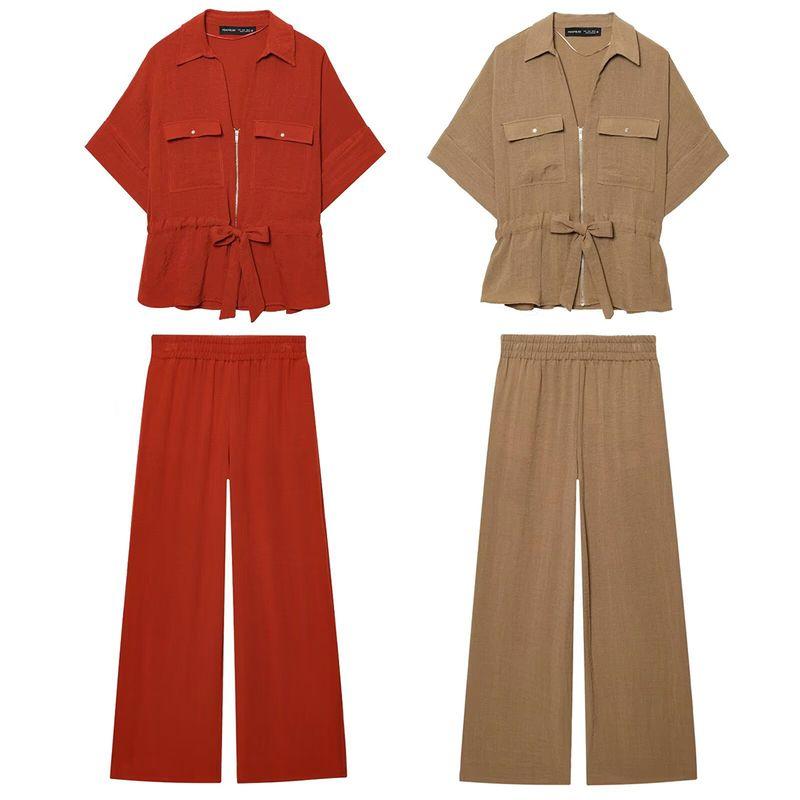 Kaslead New Women Clothes Western Style Travel Hunting Style Short Sleeve Shirts Trousers 2273741 2116741