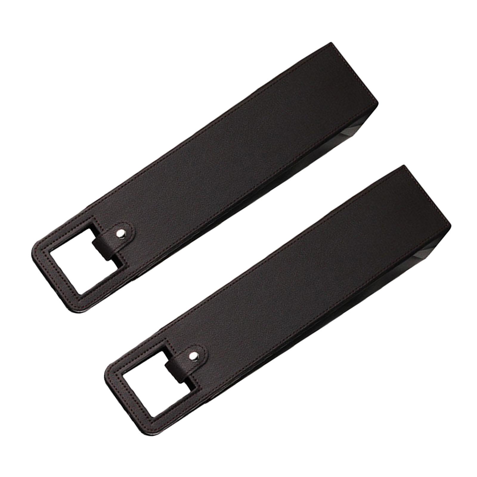 

Set of 2 Leather Wine Bottle Carrying Case Foldable Champagne Holder for Safe Transport Elegant Wine Storage Organizers чёрный