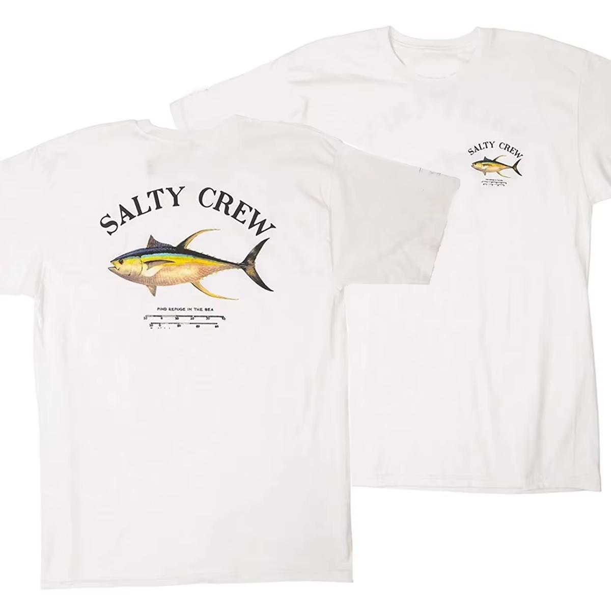 Gelbflossen-Thunfischangeln Fischer Angler Geschenk T-Shirt. Kurzarm Baumwolle Freizeit T-Shirts Lockeres Oberteil Sommer Lockeres Freizeit T-Shirt XL